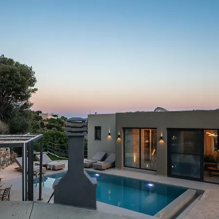 Sigma Villa, Private Swimming Pool Garden, Panoramic Sunset Villa Rethymno