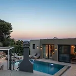 Sigma Villa, Private Swimming Pool Garden, Panoramic Sunset Villa Rethymno