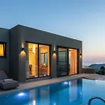 Sigma Villa, Private Swimming Pool Garden, Panoramic Sunset Rethymno